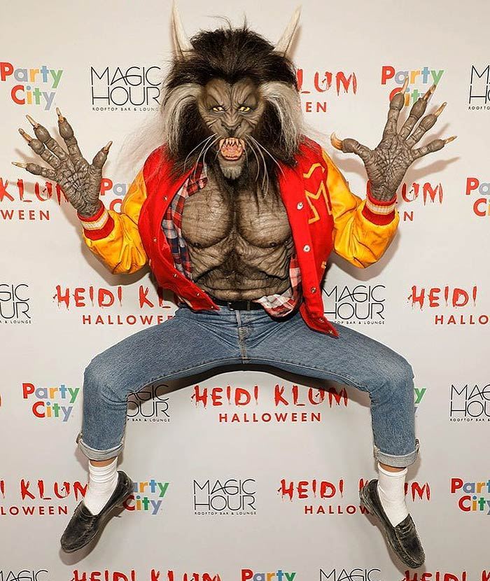 Костюм супермодели Хайди (Heidi Klum) на Хеллоуин - Волк