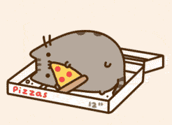 Кот готовит пиццу
